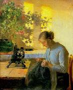 Anna Ancher Sewing fisherman's wife oil painting reproduction